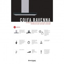 Coifa Ravenna Ilha Elettromec 90cm 127V/220V Titanium Gourmet